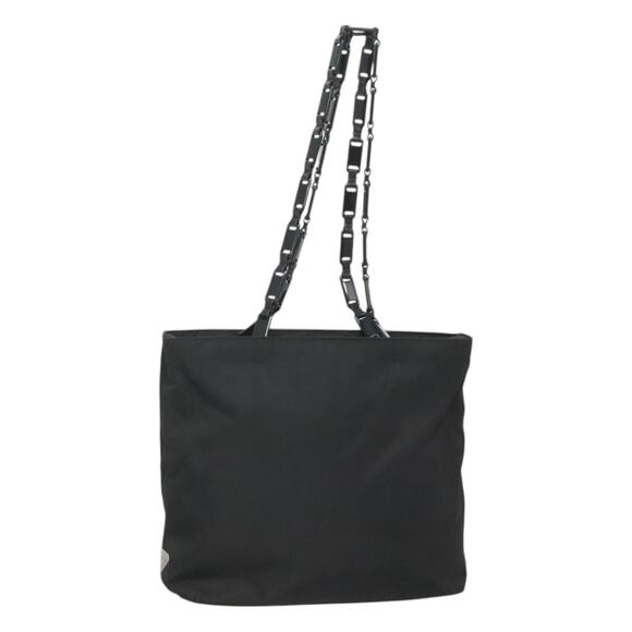 PRADA Chain Shoulder Bag Nylon Black - Picture 1 of 12
